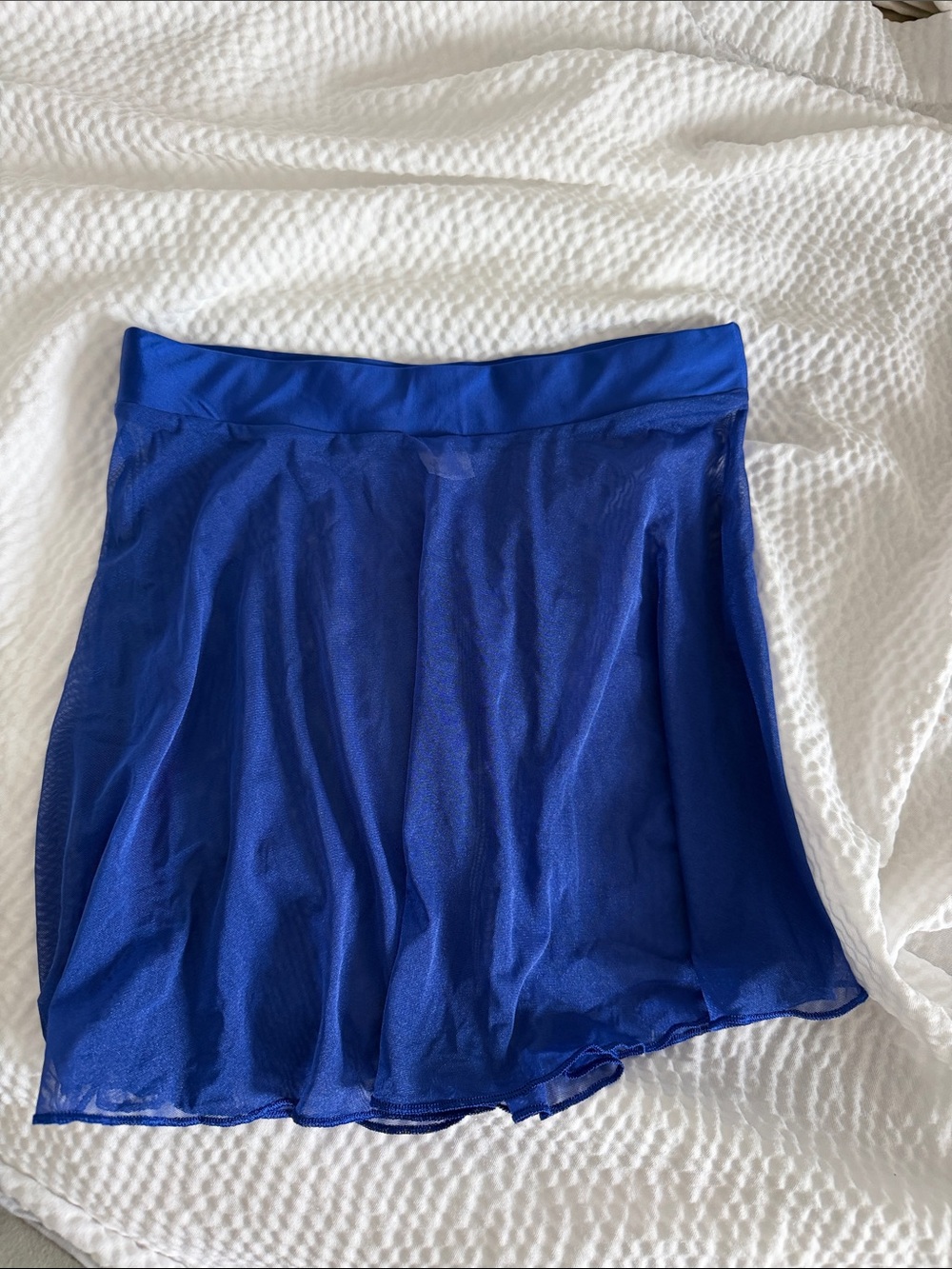Mirella Royal Blue Sheer Skater Skirt